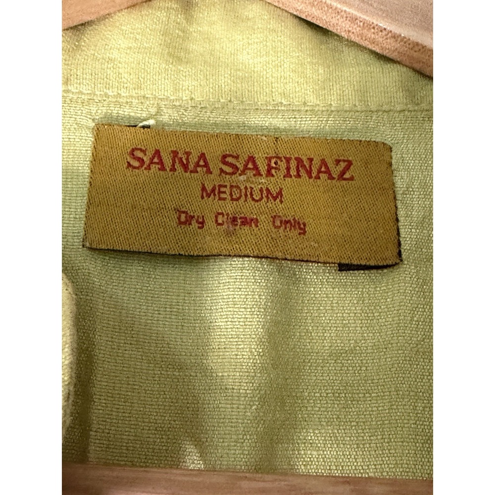 Sana Safinaz Cotton Kurta Medium Green Embroidered Fringe Floral Tassel Tunic - Picture 5 of 11